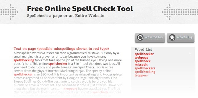 A melhor maneira de verificar textos e sites quanto a erros de ortografia Resultados do SpellChecker