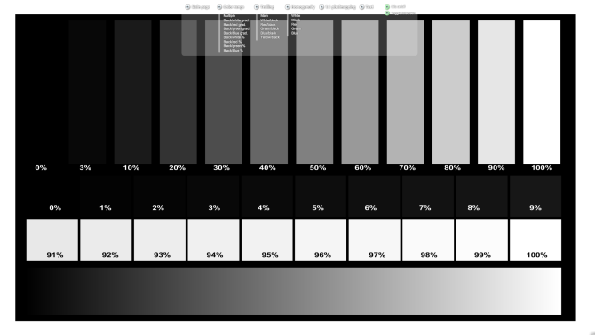 Verificação do balanço de preto e branco do Teste do monitor online