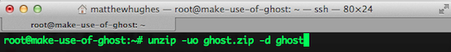 ssh-ghost-unzip