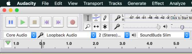 gravação de loopback mac audacity