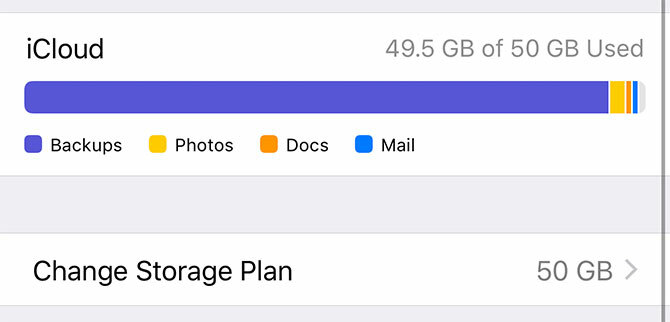 backup do iphone - Alterar plano de armazenamento do iCloud