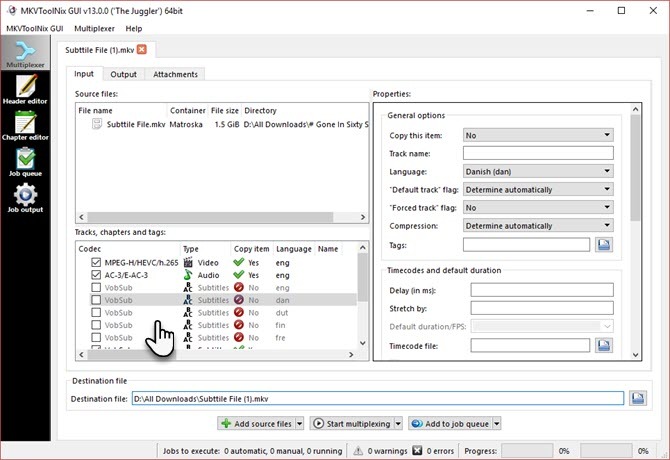 Como remover legendas desnecessárias de arquivos MKV Multiplexação MKVTools