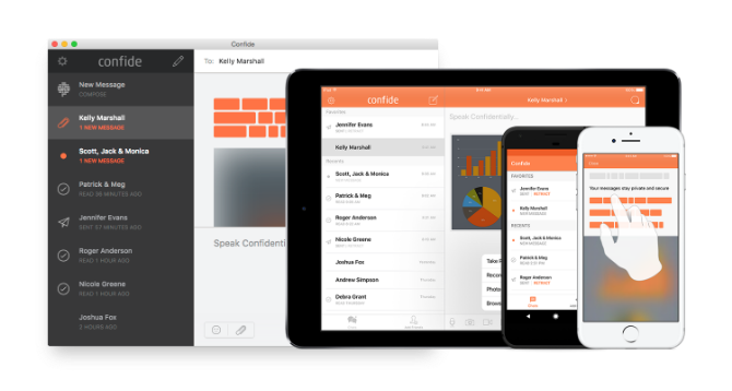 Confide é um mensageiro instantâneo que exclui automaticamente as mensagens após a leitura e interrompe as capturas de tela