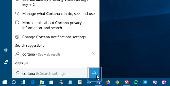 Botão de envio da Cortana