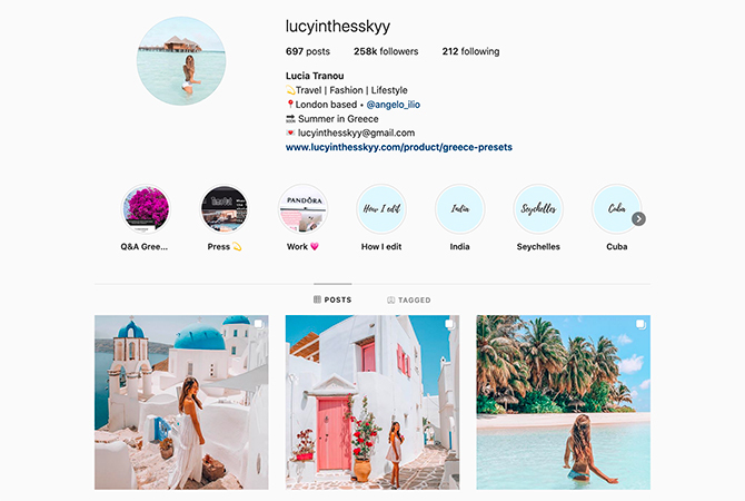 Ideias de tema do Instagram lucyinthesskyy
