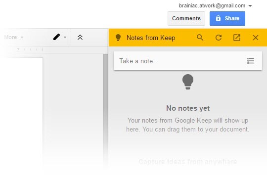Trazer o poder do Google Keep para o Google Docs com um único clique Google Keep Drag Notes