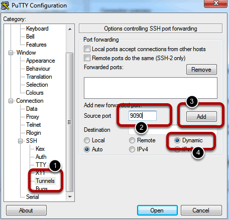 túnel de proxy ssh