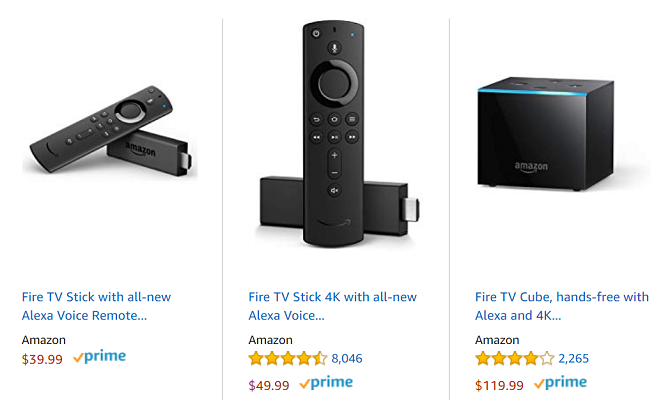 dispositivos de tv amazon fire comparação de custos