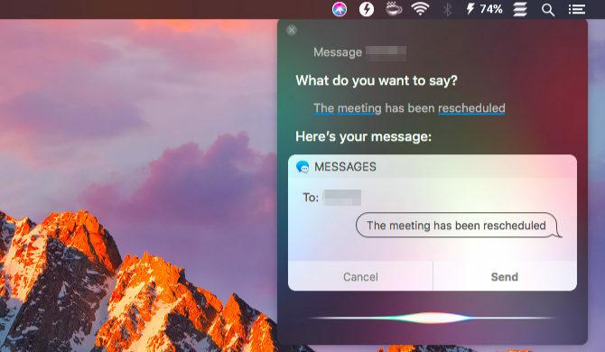 enviar mensagem com siri-mac