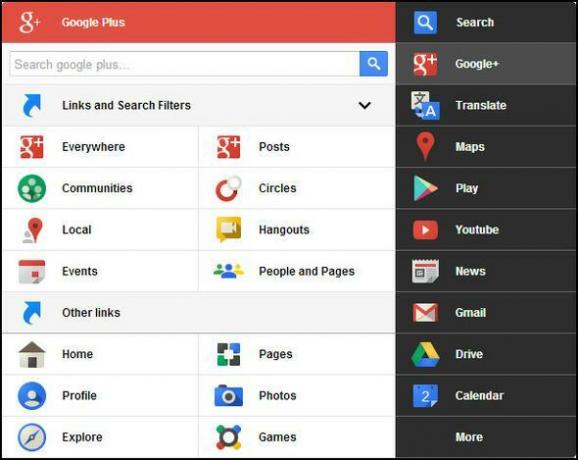 Menu preto: acesse todos os serviços do Google em um único menu Menu expansível do [Chrome] G