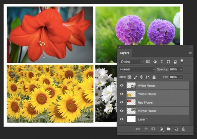 Quatro camadas do Photoshop CC 2018