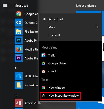 Como iniciar o navegador no modo privado por padrão no Windows anônima