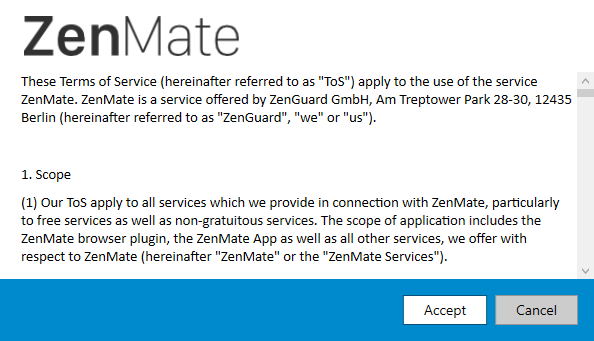 Revisão da ZenMate VPN: meditando sobre sua privacidade Termos da instalação da revisão da ZenMate