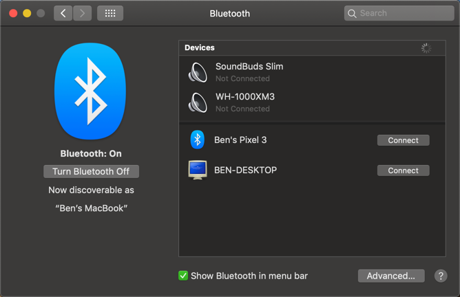 Mac emparelhar novo dispositivo Bluetooth