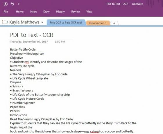 reconhecimento óptico de caracteres onenote